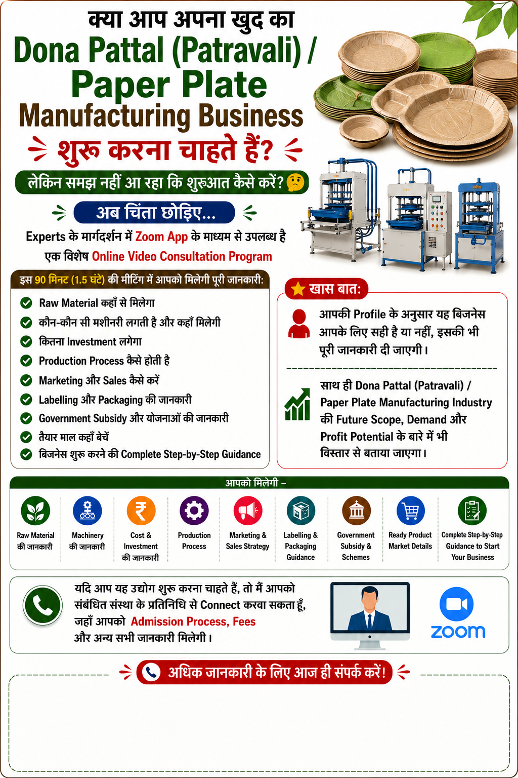 Drone Patravali / Paper Plate Manufacturing Business